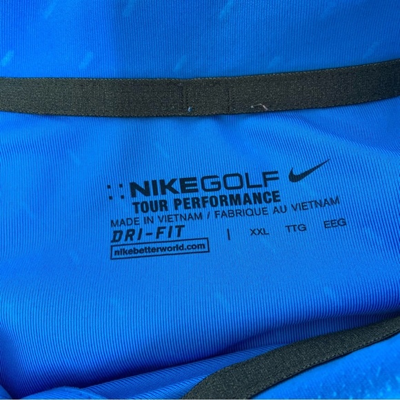 Nike Golf Tour Performance Dri-Fit Men's XXL 2XL Blue Short Sleeve Golf Polo - Picture 7 of 7